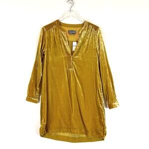 Anthropologie Melody Velvet Tunic Long Sleeve Mini Dress XS Holiday Boho Party